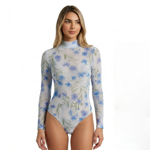 Body Flores Azules de Verano Sin Costuras | Body Deportivo Mujer DCEoficial Colombia